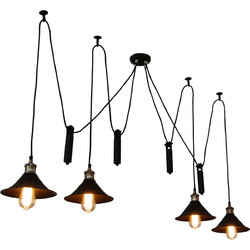 Home Lighting Move Balance Κρεμαστό Φωτιστικό Οροφής Πολύφωτο E27 Μαύρο 77-3233