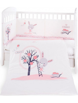 KikkaBoo Bunny Σετ Κούνιας 70x140cm Pink 3τμχ