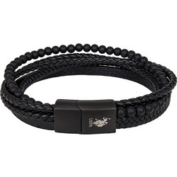 U.S. Polo Assn. Ανδρικό Βραχιόλι από Δέρμα & Ατσάλι JW9165BR