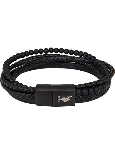 U.S. Polo Assn. Ανδρικό Βραχιόλι από Δέρμα & Ατσάλι JW9165BR