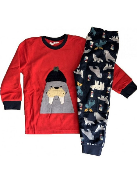 Happy Touch Παιδική Πιτζάμα Fleece Χειμωνιάτικη Κόκκινη 1336
