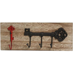 Κρεμάστρα Κλειδί KLI108K4 Κόκκινο-Μαύρο 15x40x6,5cm Espiel Ξύλο