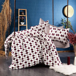 Dimcol Σετ Σεντόνι Μονά Φανελένια 160x240cm Diamond 326 Burgundy