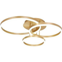 Sunlight Kievo C88059/3 Gold Κρεμαστό Φωτιστικό Οροφής Πολύφωτο LED με Θερμό Λευκό Φως Ασημί