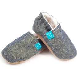 TiTot Baby Run Chambray Βρεφικά Slip Ons Αγκαλιάς Μαύρα