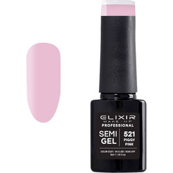 Elixir Semigel 521 Piggy Pink Ημιμόνιμο Βερνίκι Νυχιών 5ml