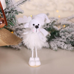 2 PCS Χριστουγεννιάτικες διακοσμήσεις Silver Silk Plush Standing Doll Window Snowman Decoration (TS40 Αρκούδα) (OEM)