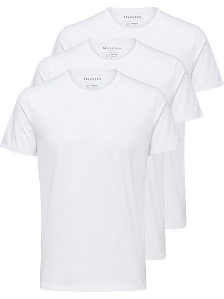 SELECTED STANDARDS T-SHIRT 3-PACK ORGANIC COTTON FLEXIBLE FIT ΛΕΥΚΟ
