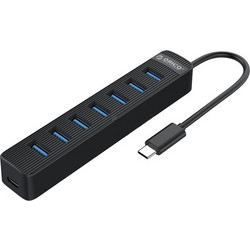 Orico TWC3-7A USB Hub 3.0 USB-C με 7 Θύρες USB-A & Εξωτερική Παροχή Ρεύματος