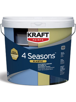 Kraft Paints 4 Seasons Elastic Μονωτικό Ελαστομερές Χρώμα Εξωτερικού Χώρου Λευκό 3lt