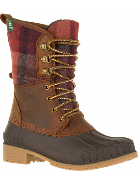 Kamik SIENNA2 - Γυναικεία αδιάβροχη χειμερινή μπότα - Dark Brown/Red Plaid