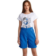 Ale Γυναικεία Βερμούδα Chino Ψηλόμεση Μπλε 81378092