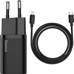 Baseus Super Si 1C Φορτιστής με Καλώδιο Lightning με Θύρα USB-C 20W Power Delivery Black