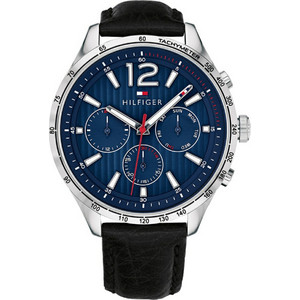 Tommy Hilfiger Gavin Ανδρικό Ρολόι Χρονογράφος με Μαύρο Δερμάτινο Λουράκι 1791468 Tommy Hilfiger Gavin Ανδρικό Ρολόι Χρονογράφος με Μαύρο Δερμάτινο Λουράκι 1791468