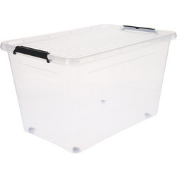 Πλαστικό διάφανο Κουτί Αποθήκευσης γενικής χρήσης XL, 60ltr, με καπάκι, 58x39x35 cm - Aria Trade