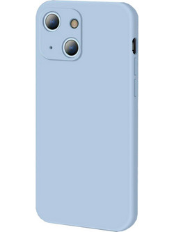iPhone 13 Mini (5.4 Inches) - Thin Silicone Cover with Microfiber Interior Camera Protection Light Blue (oem)