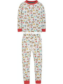 Frugi Wild Horses Παιδική Πιτζάμα Βαμβακερή Χειμωνιάτικη Λευκή PJS208SVR