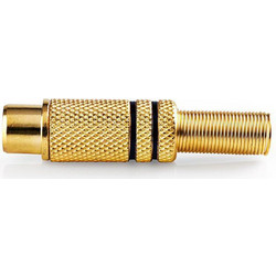 Adaptor RCA Gold Female Black Τελικό Βύσμα Καλωδίου Επίχρυσο Θηλυκό AP52021-S JT4026