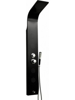 Flobali 3652 Στήλη Ντουζ Υδρομασάζ Μαύρη 4 Εξόδων 20χ150 cm