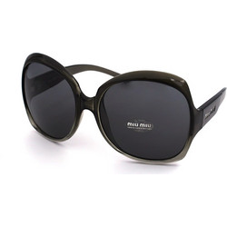 Miu Miu SMU02I 72W1A1 Γυναικεία Γυαλιά Ηλίου Oversized Κοκάλινα Μαύρα με Μαύρο Polarized Φακό