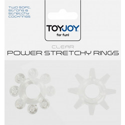 ToyJoy Stretchy Rings Σετ Ελαστικά Δαχτυλίδια Πέους Σιλικόνης Διαφανή 2τμχ