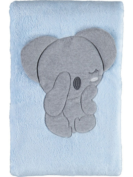 BiBaby 3D Sleepy Koala Κουβέρτα Αγκαλιάς Βελουτέ 88x100 Γαλάζια