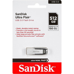 Sandisk Cruzer Ultra Flair 512GB USB Stick 3.2 Gen 1 με USB-A Ασημί Μαύρο