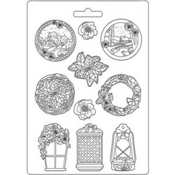 Εύκαμπτο Καλούπι για Σαπούνι-Γύψο - 21x29.7cm - Winter Tales Garland Stamperia
