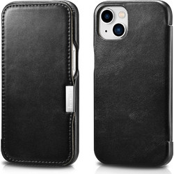 iCarer Vintage Series Side-Open Δερμάτινη Θήκη Apple iPhone 13 - Black (RIX1306-BK)