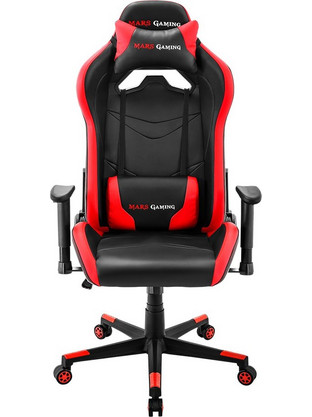 Mars Gaming MGC3 Καρέκλα Gaming Δερματίνης με Ρυθμιζόμενα Μπράτσα Μαύρη Κόκκινη MGC3BR