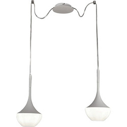 Fabas Luce Apollo Κρεμαστό Φωτιστικό Οροφής Δίφωτο E27 Λευκό 3623-42-102