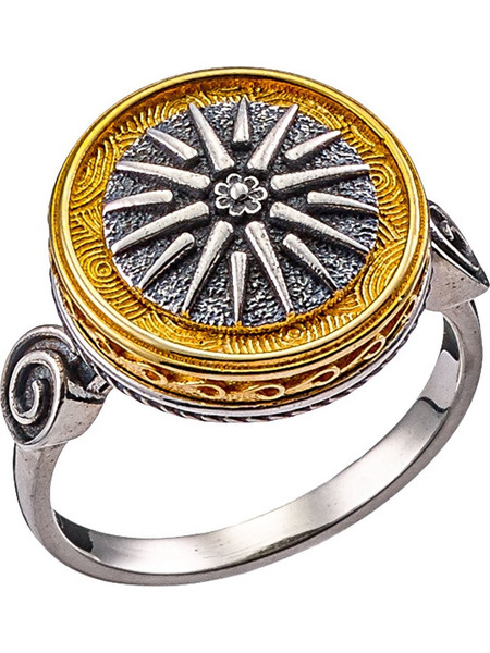 Δαχτυλίδι Anastasios Creations ασήμι 925 με ήλιο της Βεργίνας No.54 FD647