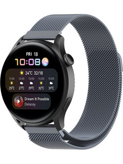 Huawei Watch GT 3 46mm Λουράκι Smartwatch Stainless Steel Milanese Grey