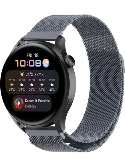 Huawei Watch GT 3 46mm Λουράκι Smartwatch Stainless Steel Milanese Grey
