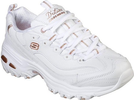 Skechers D'lites Fresh Start Γυναικεία Sneakers Chunky Λευκά 11931-WTRG
