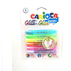 ΚΟΛΑ GLITTER FLUO ΣΕΤ=6ΤΕΜ CARIOCA 6x10.5ml Carioca 42111