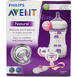 Philips Avent Natural Elephant Pink Σετ SCD628/01 260ml