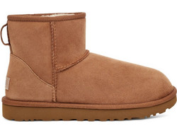 UGG Classic Mini II Γυναικεία Μποτάκια Suede Ταμπά με Γούνα 1016222-CHE