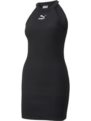 Puma Classics Ribbed Sleeveless Mini Καλοκαιρινό Καθημερινό Φόρεμα Μαύρο 533453-01