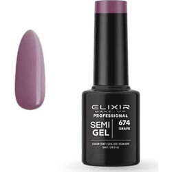 Elixir Semigel 674 Grape Ημιμόνιμο Βερνίκι Νυχιών 5ml