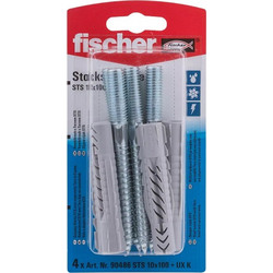 4 ντιζοστρίφωνα STS 10x100 & 4 βύσματα UX12 FISCHER