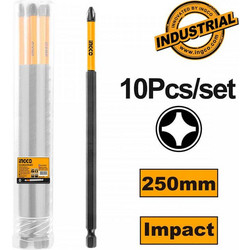 Κατσαβιδόμυτες 1/4" Ingco SDBIM11PH2103 - 10 Μύτες PH2 250mm SDBIM11PH2103