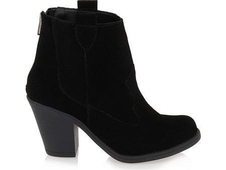 Privee Γυναικεία Μποτάκια Cowgirl Suede Μαύρα με Χοντρό Χαμηλό Τακούνι 1047
