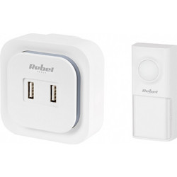 Ασύρματο κουδούνι 230V (36 μελωδίες, 2 υποδοχές USB) REBEL DM-3266