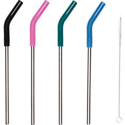 Emerson Stainless Steel Drinking Eco-Straws Καλαμάκι 4 Τεμάχια (211.EU99.08 MULTI COLOR) Μαύρο