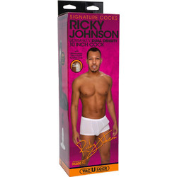 Doc Johnson Signature Cocks Ricky Johnson XL Ρεαλιστικό Dildo με Βεντούζα & Όρχεις 26cm Καφέ