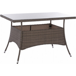 FreeBox Ορθογώνιο Τραπέζι Κήπου Rattan Καφέ 120x70x75cm FB95141.31