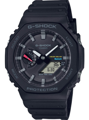 Casio G-Shock Ανδρικό Ρολόι Χρονογράφος Solar με Μαύρο Καουτσούκ Λουράκι GA-B2100-1AER