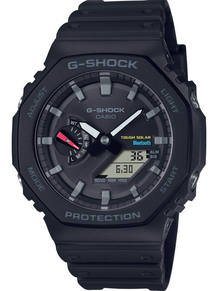 Casio G-Shock Ανδρικό Ρολόι Χρονογράφος Solar με Μαύρο Καουτσούκ Λουράκι GA-B2100-1AER