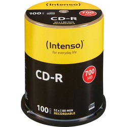 1x100 Intenso CD-R 80 / 700MB 52x Speed, Cakebox